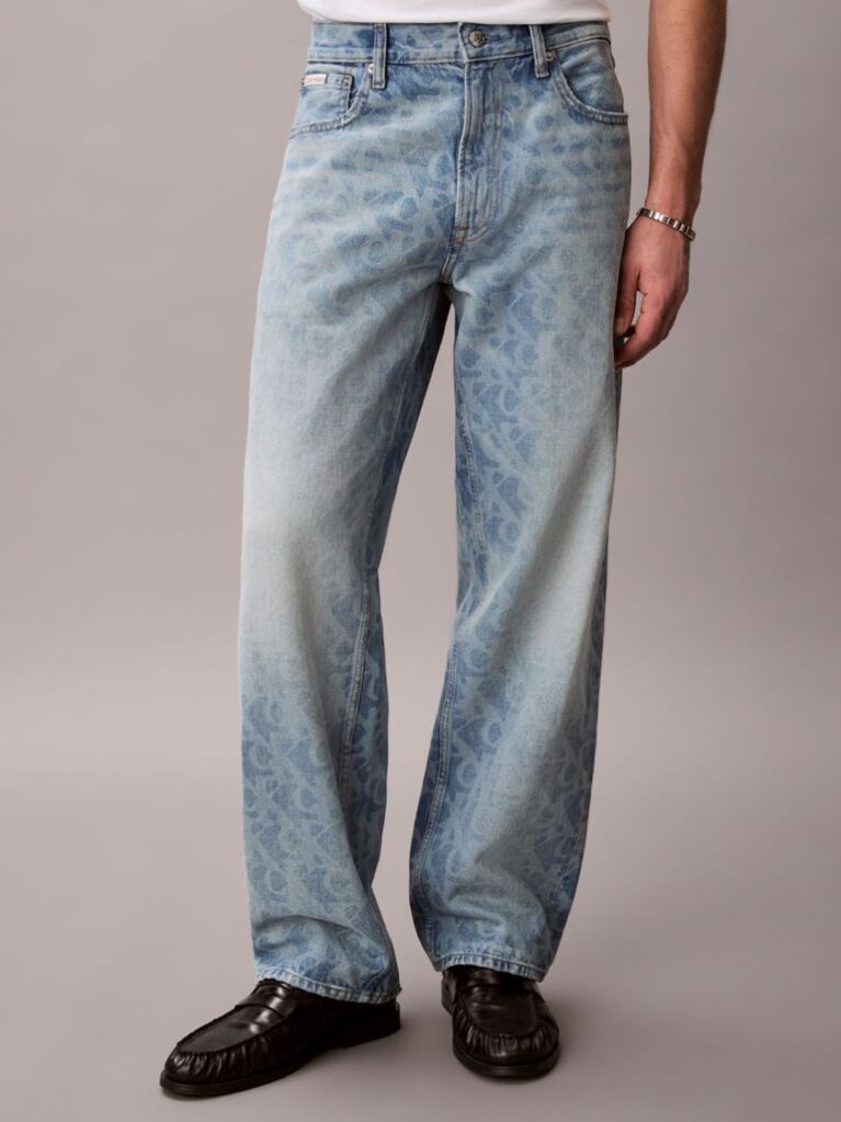 Denim Τζιν 90s Με Logo Print Και Ίσια Γραμμή  Άνδρας