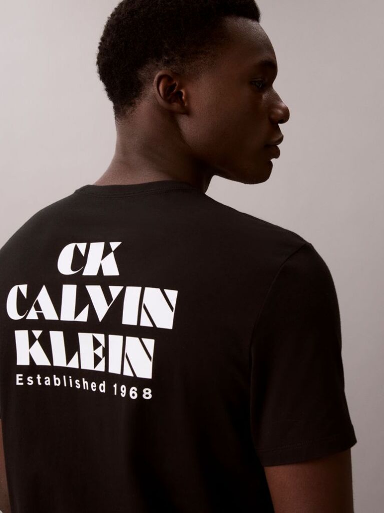 Black Logo Graphic Crew Neck T-Shirt  Men