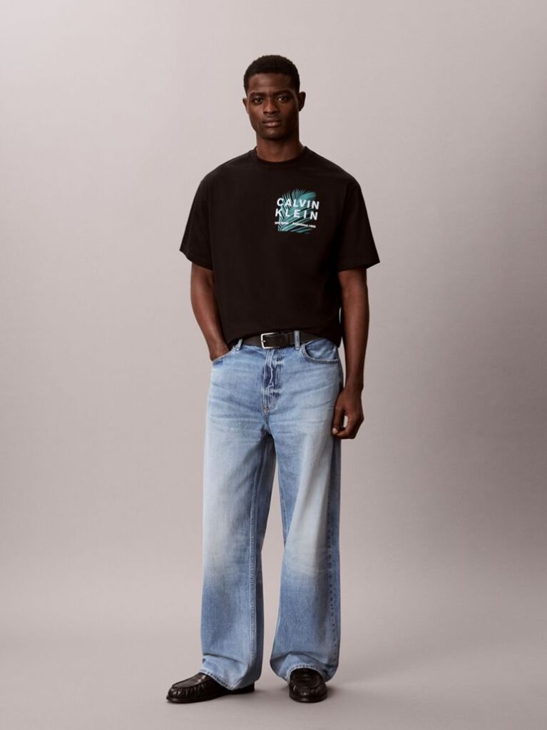 Black Palm Logo Graphic Crew Neck T-Shirt  Men