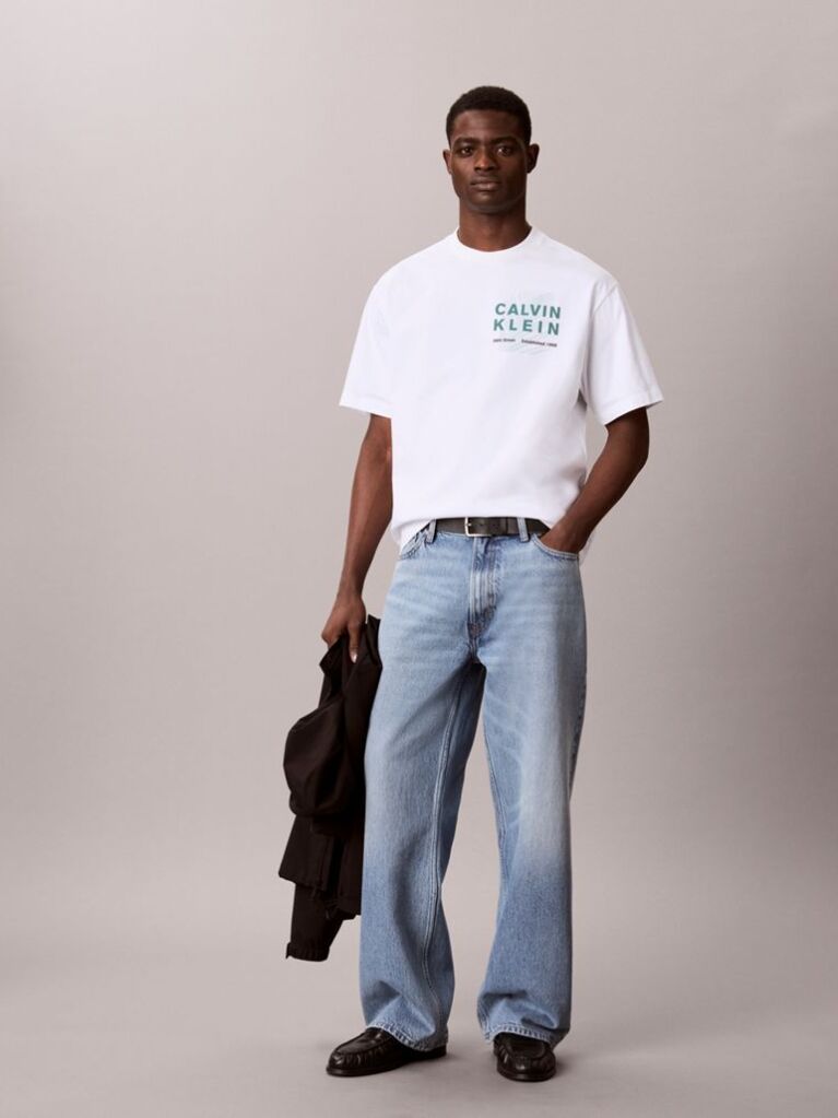 White Palm Logo Graphic Crew Neck T-Shirt  Men