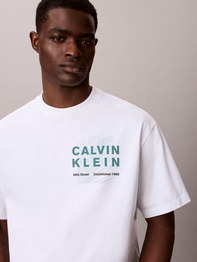 White Palm Logo Graphic Crew Neck T-Shirt  Men