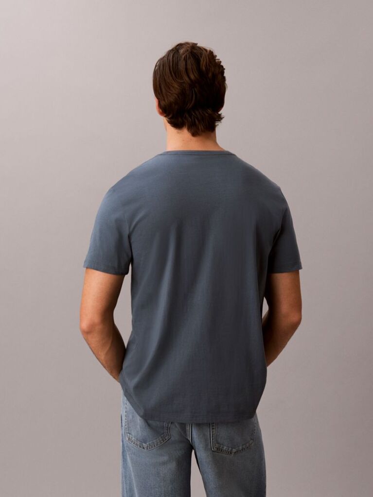 Blue Logo Graphic Crew Neck T-Shirt  Men
