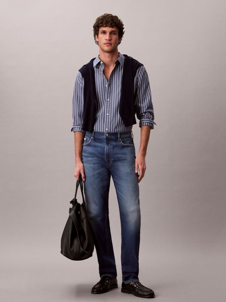 Denim Τζιν Faded Με Tapered Γραμμή  Άνδρας