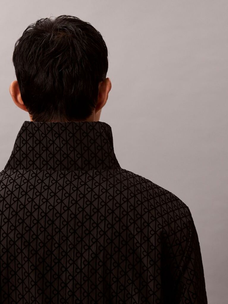 Black Long-Sleeve Nylon Reversible Jacket  Men