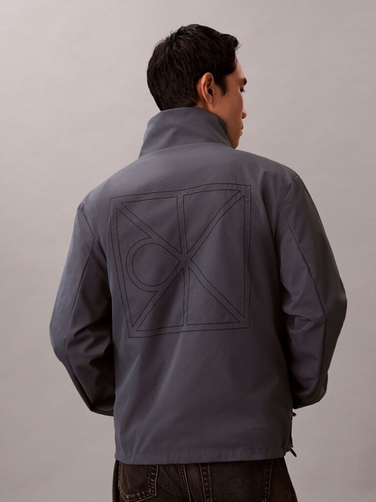 Black Long-Sleeve Nylon Reversible Jacket  Men