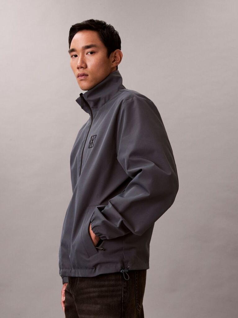 Black Long-Sleeve Nylon Reversible Jacket  Men
