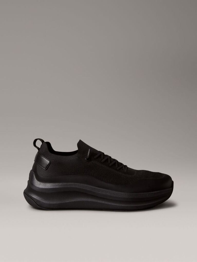 Μαύρο Chunky Sneakers Με Ελαστικό Δίχτυ Στον Αστράγαλο  Άνδρας