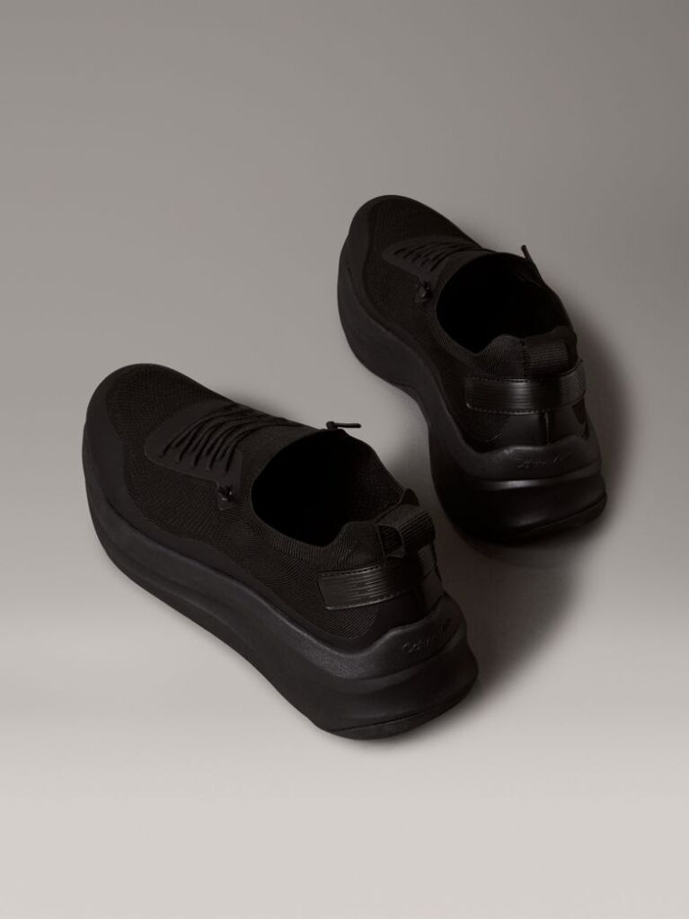 Μαύρο Chunky Sneakers Με Ελαστικό Δίχτυ Στον Αστράγαλο  Άνδρας
