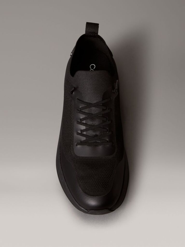 Μαύρο Chunky Sneakers Με Ελαστικό Δίχτυ Στον Αστράγαλο  Άνδρας