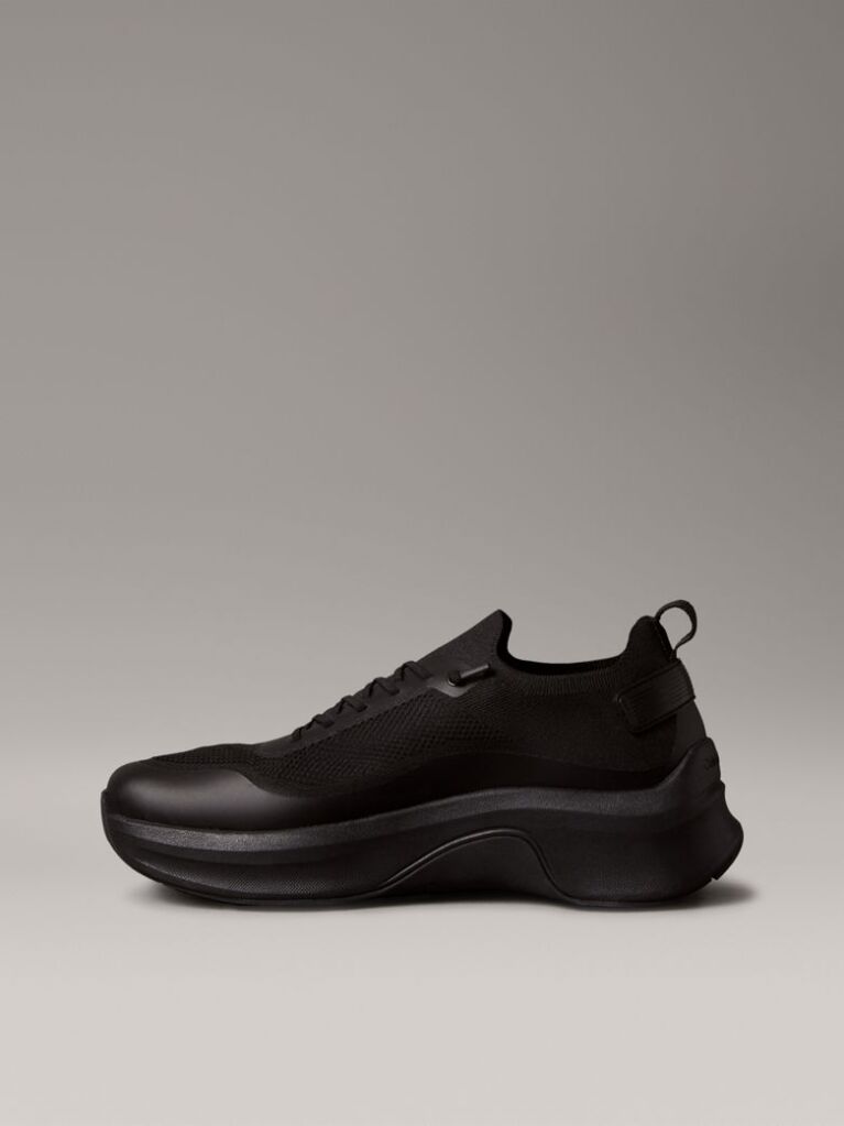 Μαύρο Chunky Sneakers Με Ελαστικό Δίχτυ Στον Αστράγαλο  Άνδρας
