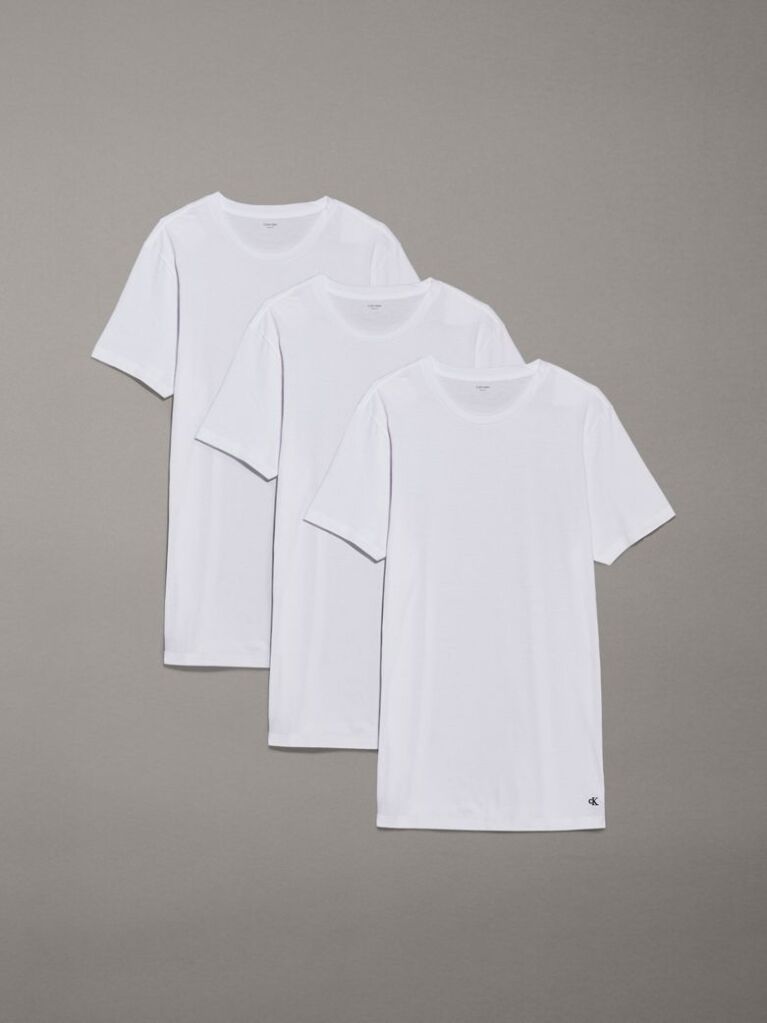Λευκό Σετ 3 T-Shirts Με Κανονική Λαιμόκοψη - Cotton Classics  Άνδρας