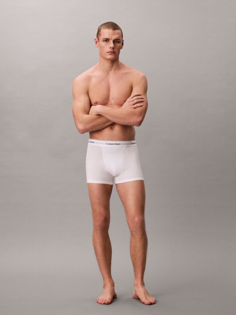 Λευκό Σετ 3 Άνετα Dart Μπόξερ - Icon Cotton Stretch  Άνδρας