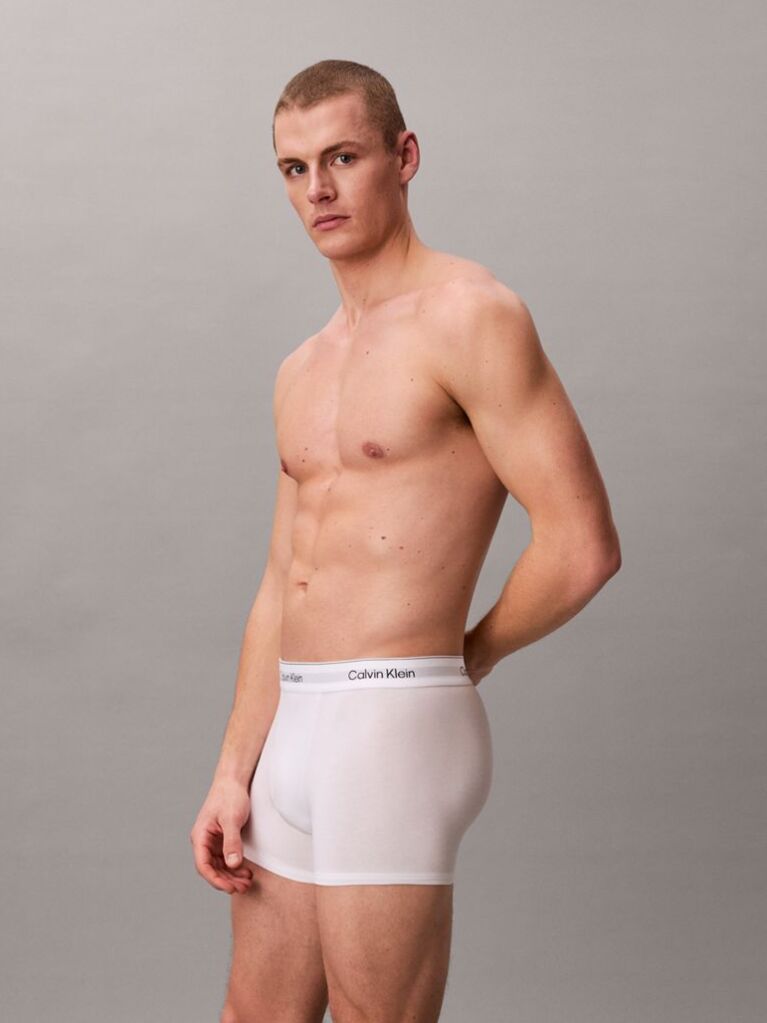Λευκό Σετ 3 Άνετα Dart Μπόξερ - Icon Cotton Stretch  Άνδρας
