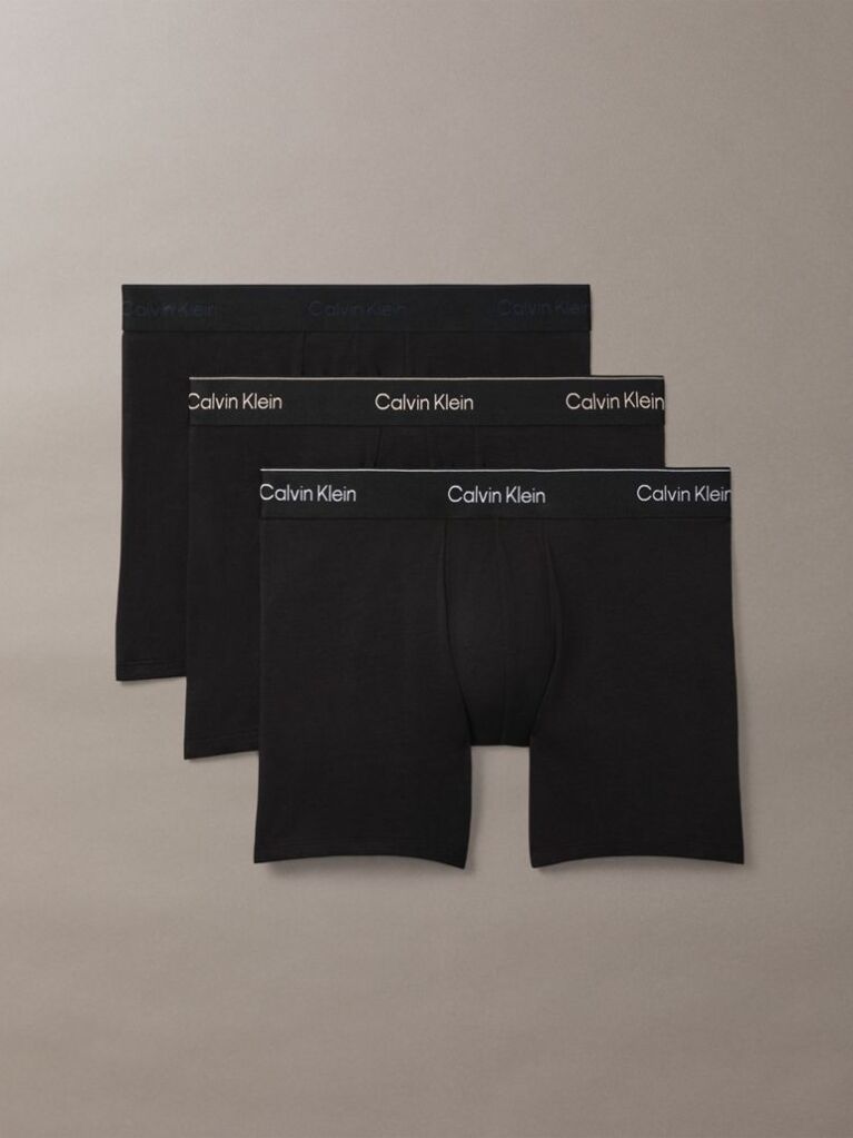 Black 3 Pack Boxer Briefs - Icon Cotton Stretch  Men