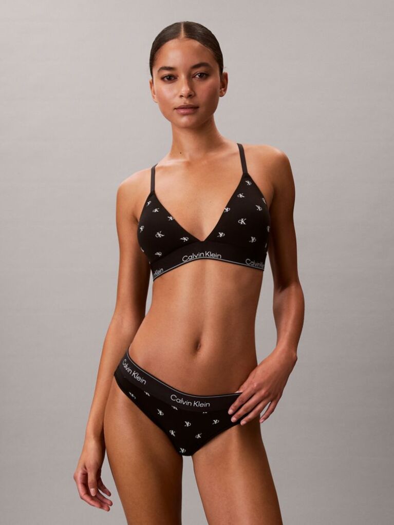 Μαύρο Τριγωνικό Bralette Με Ελαφριά Επένδυση - Icon Cotton Modal  Γυναίκα