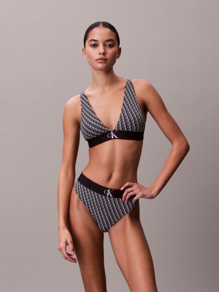 Μαύρο Τριγωνικό Σουτιέν Μπουστάκι - Graphic Monogram Microfibre Stretch  Γυναίκα