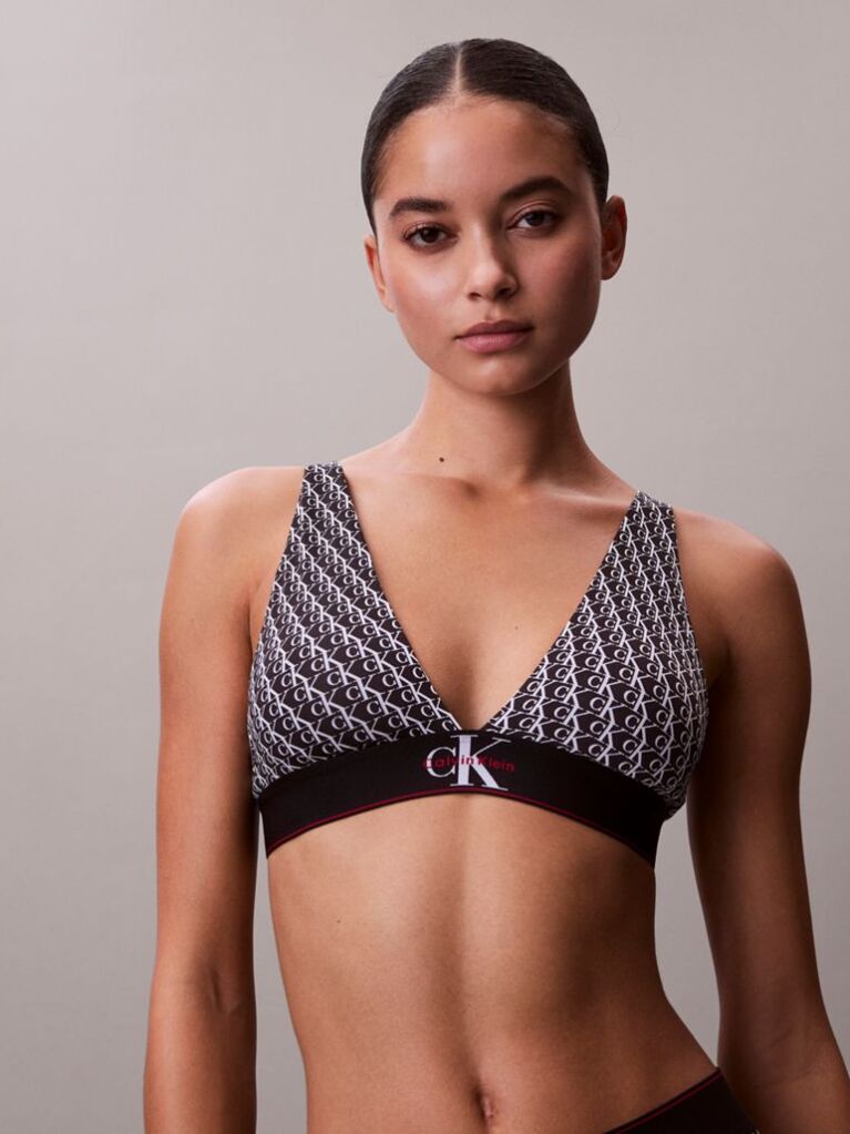 Μαύρο Τριγωνικό Σουτιέν Μπουστάκι - Graphic Monogram Microfibre Stretch  Γυναίκα