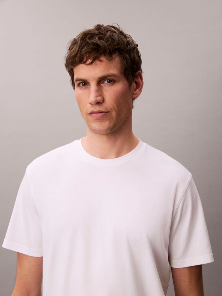 Λευκό Βαμβακερό T-shirt  Άνδρας