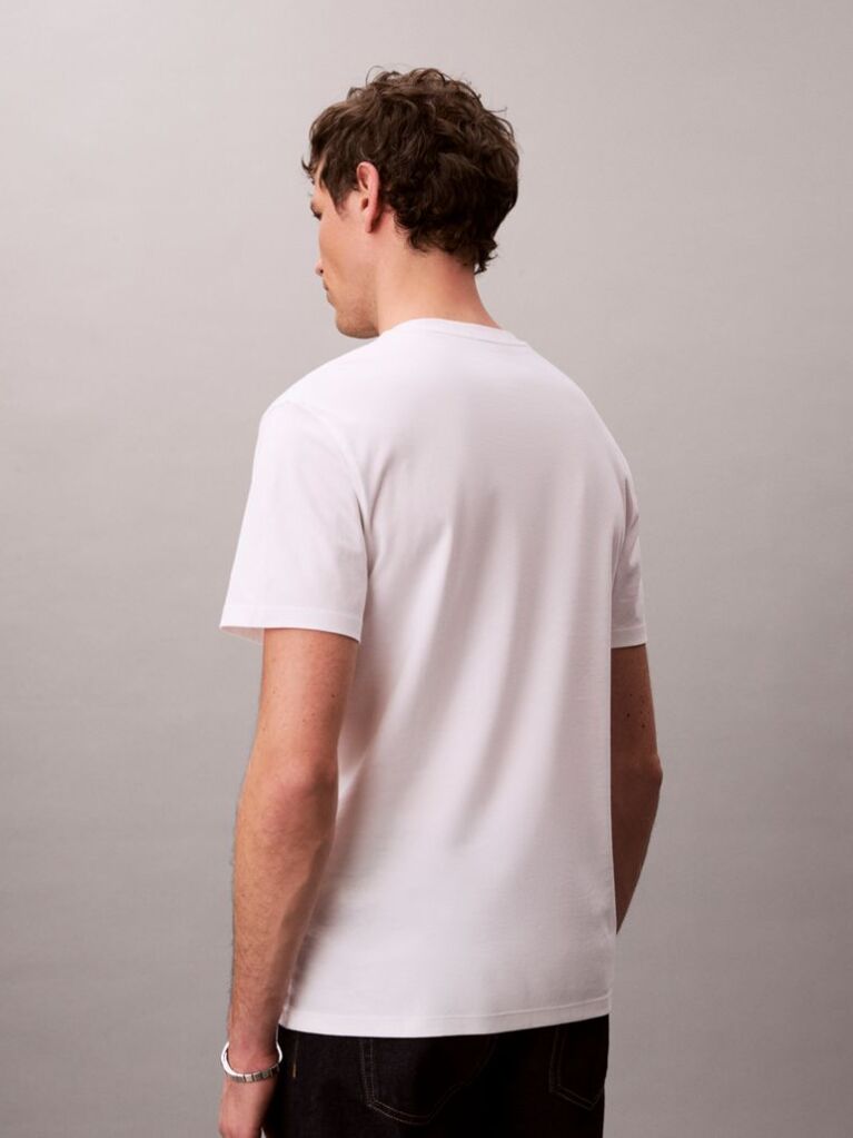 Λευκό Βαμβακερό T-shirt  Άνδρας