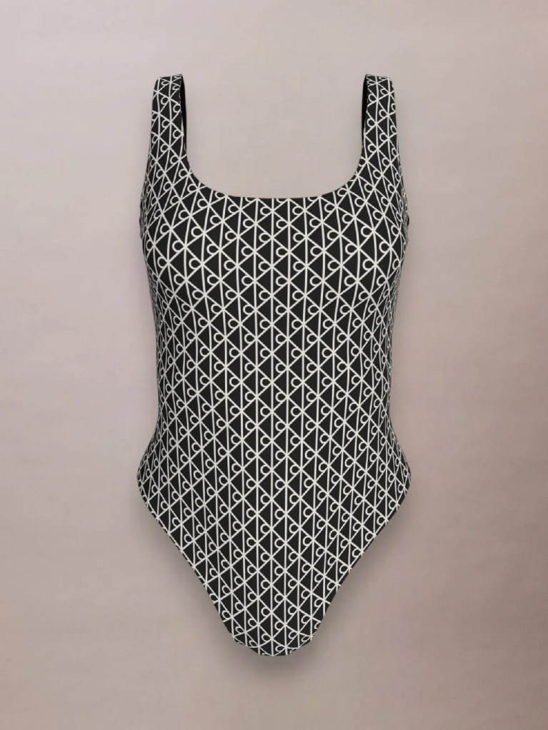 Black Scoop Back Swimsuit - CK Icon  Women