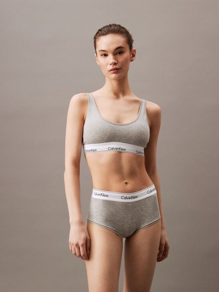Γκρι Ψηλόμεσο Σλιπ Βαμβακερό - Modern Cotton  Γυναίκα
