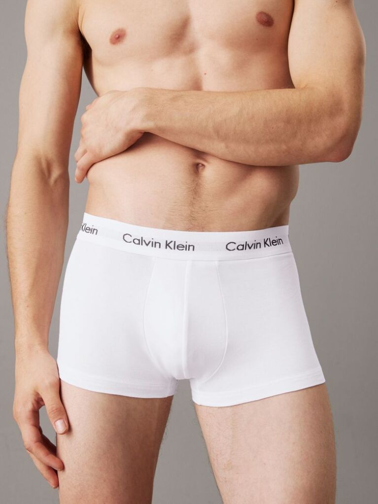 Λευκό Σετ 3 Χαμηλόμεσα Μπόξερ - Cotton Stretch  Άνδρας