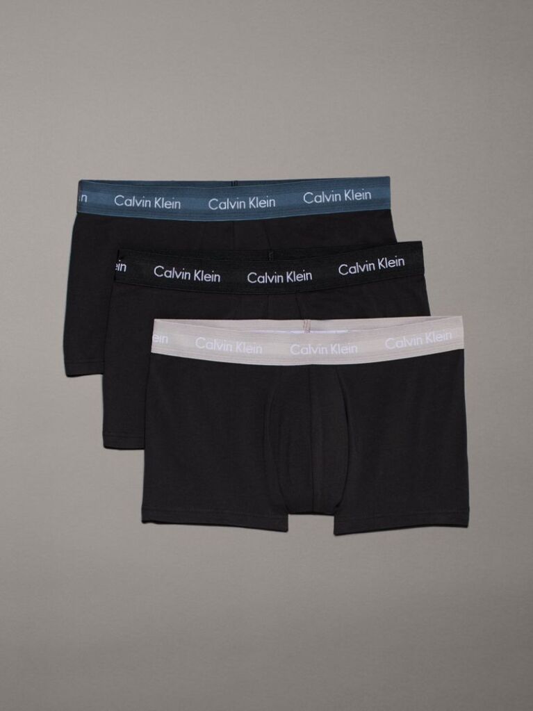 Μαύρο Σετ 3 Χαμηλόμεσα Μπόξερ - Cotton Stretch  Άνδρας