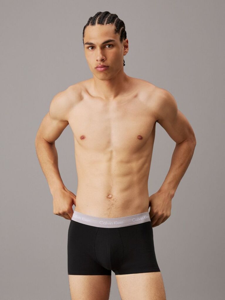 Μαύρο Σετ 3 Χαμηλόμεσα Μπόξερ - Cotton Stretch  Άνδρας