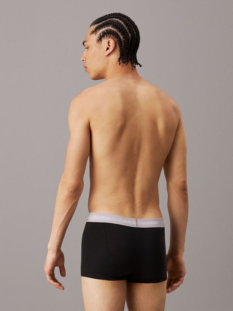 Μαύρο Σετ 3 Χαμηλόμεσα Μπόξερ - Cotton Stretch  Άνδρας