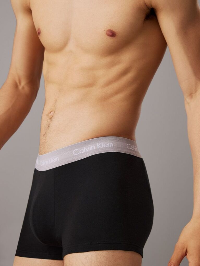 Μαύρο Σετ 3 Χαμηλόμεσα Μπόξερ - Cotton Stretch  Άνδρας