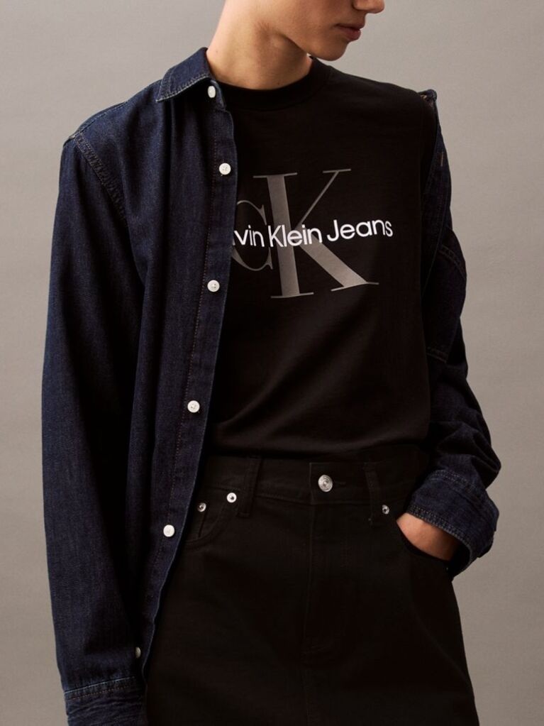 Μαύρο T-shirt Με Μονόγραμμα  Γυναίκα