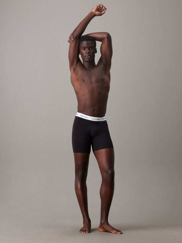 Μαύρο Σετ 3 Μπόξερ - Cotton Stretch  Άνδρας