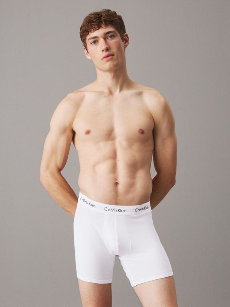 Λευκό Σετ 3 Μπόξερ - Cotton Stretch  Άνδρας