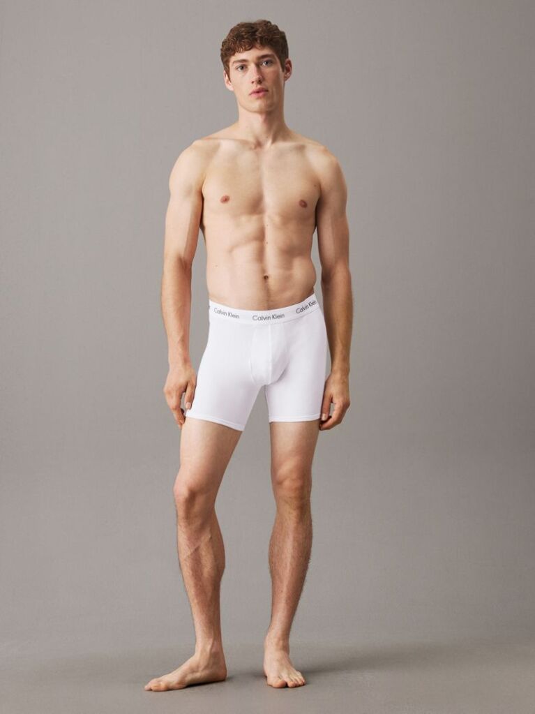 Λευκό Σετ 3 Μπόξερ - Cotton Stretch  Άνδρας