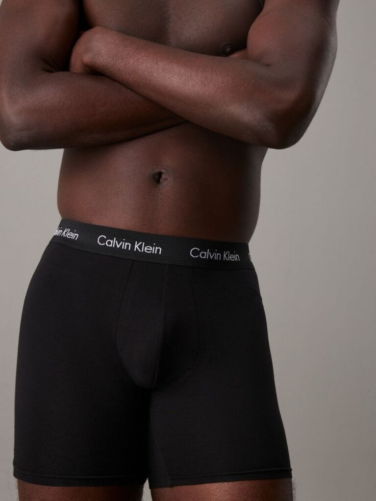 Μαύρο Σετ 3 Μπόξερ - Cotton Stretch  Άνδρας