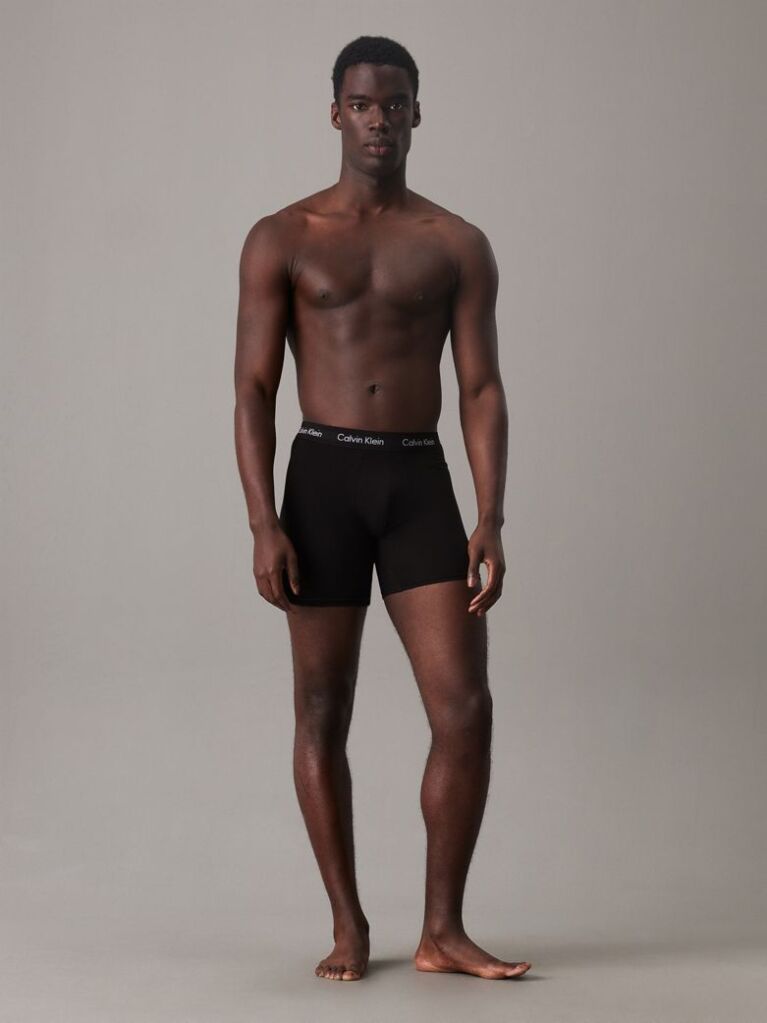 Μαύρο Σετ 3 Μπόξερ - Cotton Stretch  Άνδρας