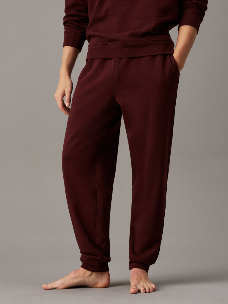 Καφέ Βαμβακερό Lounge Παντελόνι Φόρμας Fleece  Άνδρας