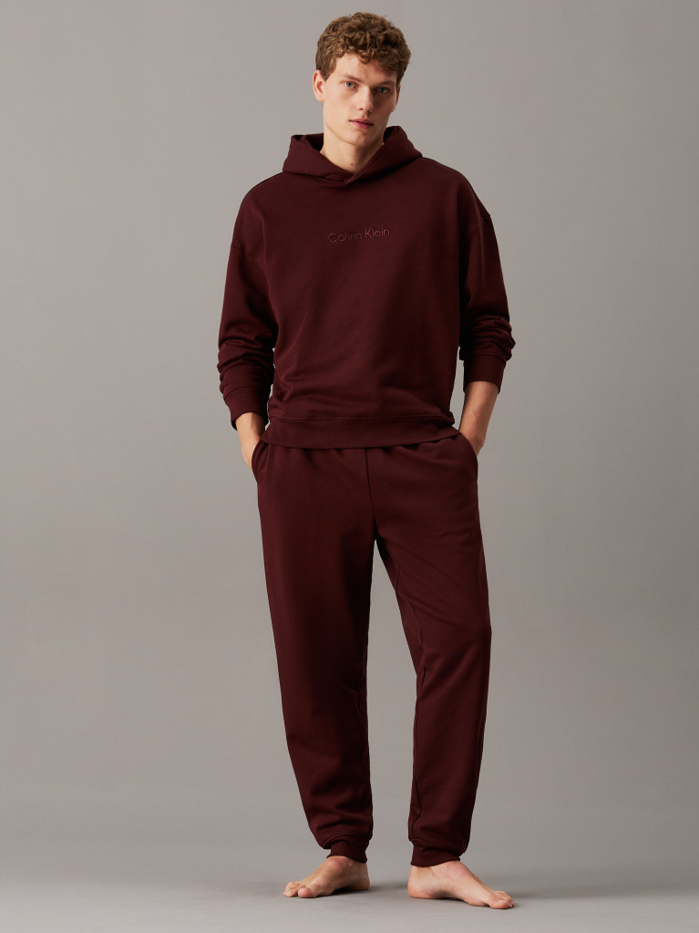 Καφέ Βαμβακερό Lounge Παντελόνι Φόρμας Fleece  Άνδρας