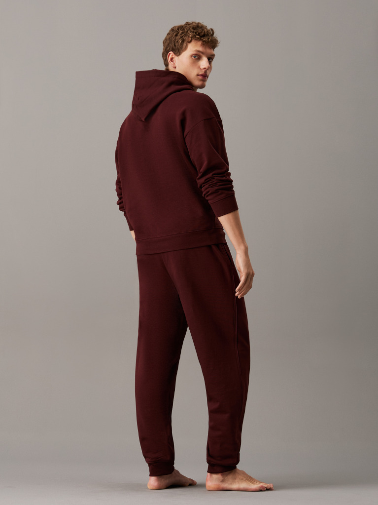 Καφέ Βαμβακερό Lounge Παντελόνι Φόρμας Fleece  Άνδρας