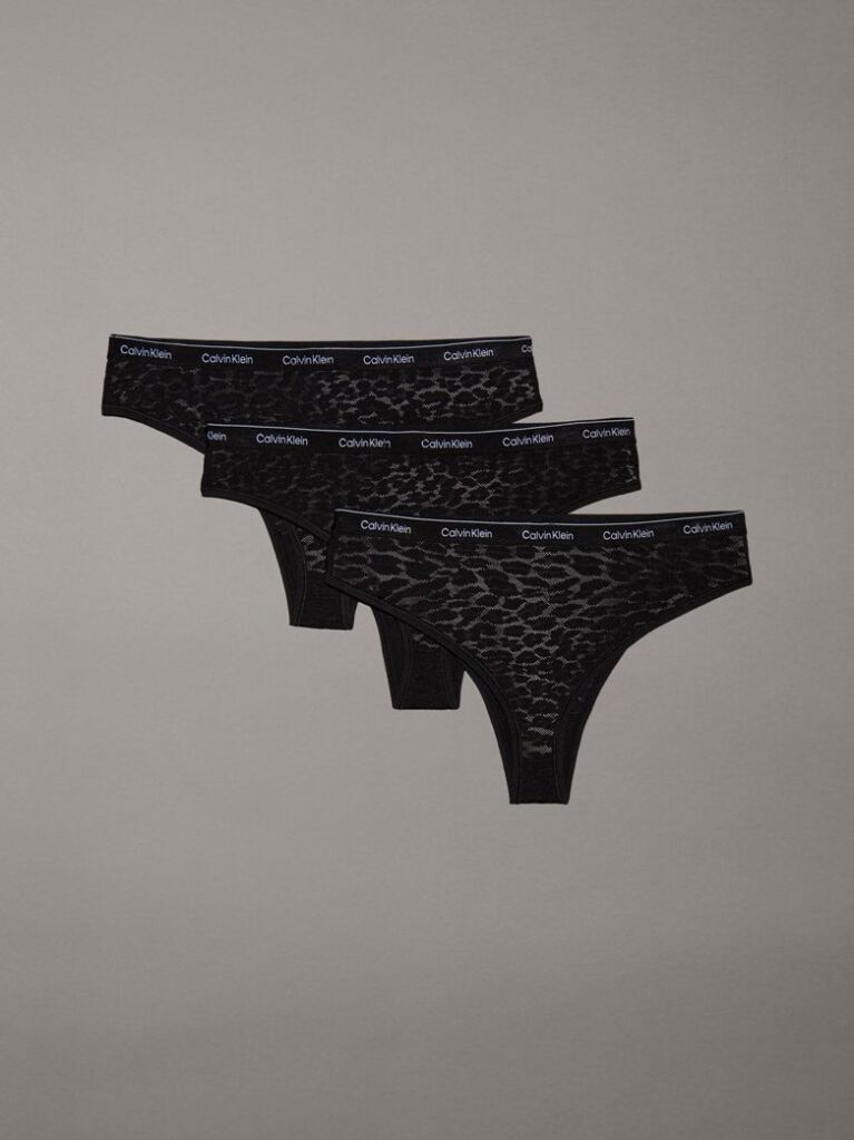 Black 3 Pack Lace Brazilian Briefs  Women