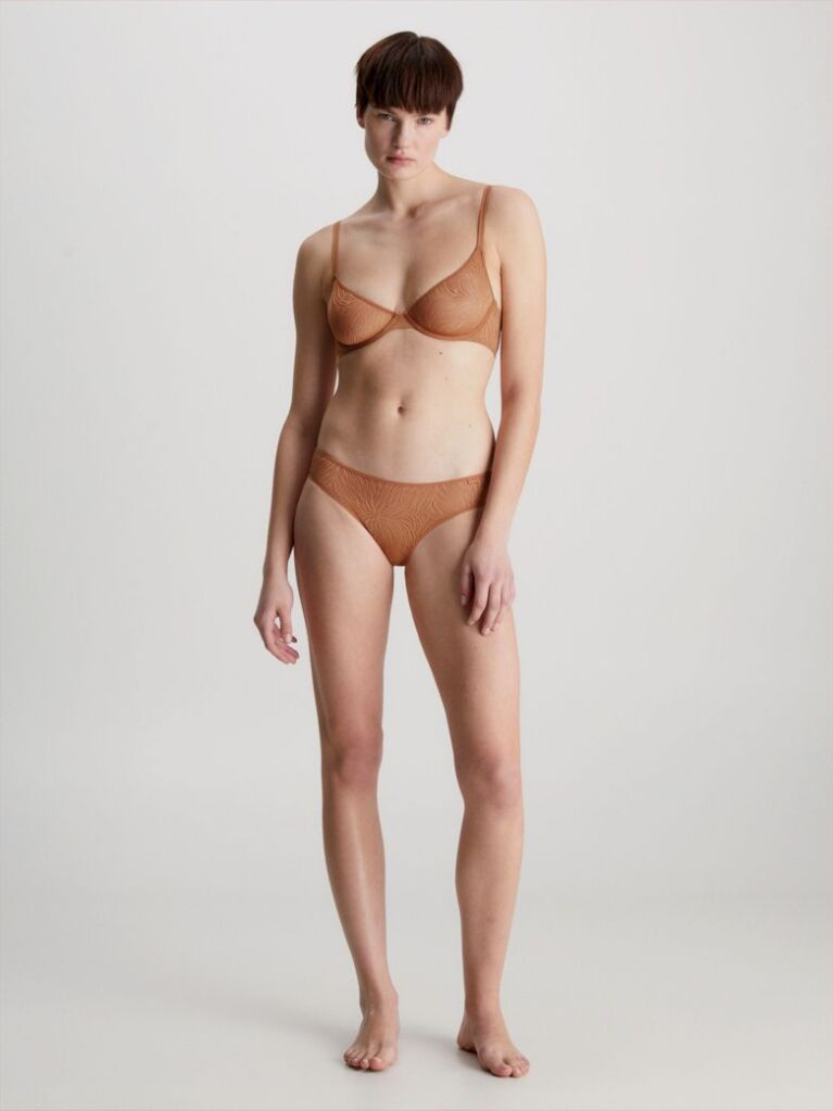 Beige Bikini Briefs - Sheer Marquisette  Women