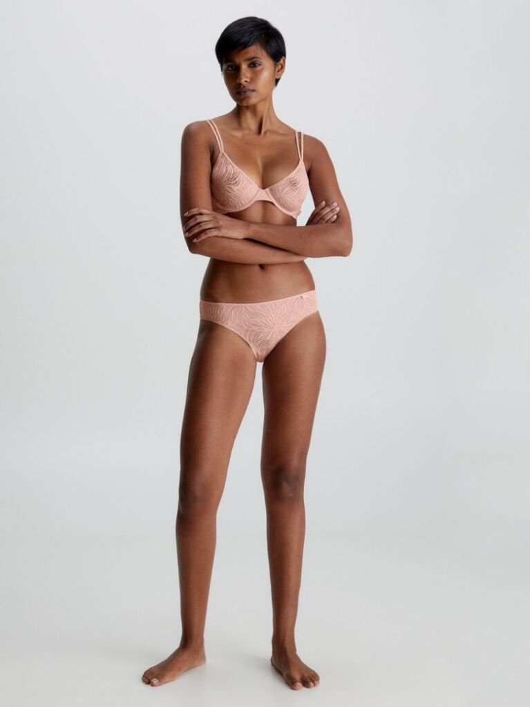 Beige Bikini Briefs - Sheer Marquisette  Women