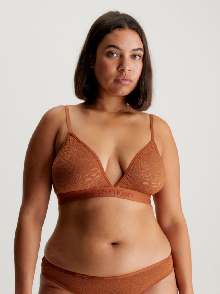 Orange Lace Triangle Bra - Intrinsic  Women