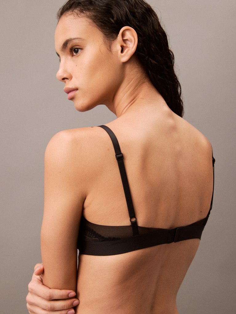 Black Lace Balconette Bra  Women