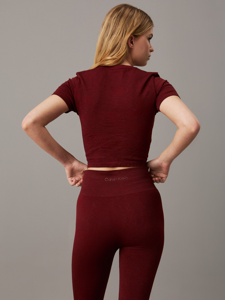 Red Cropped Gym T-shirt  Women