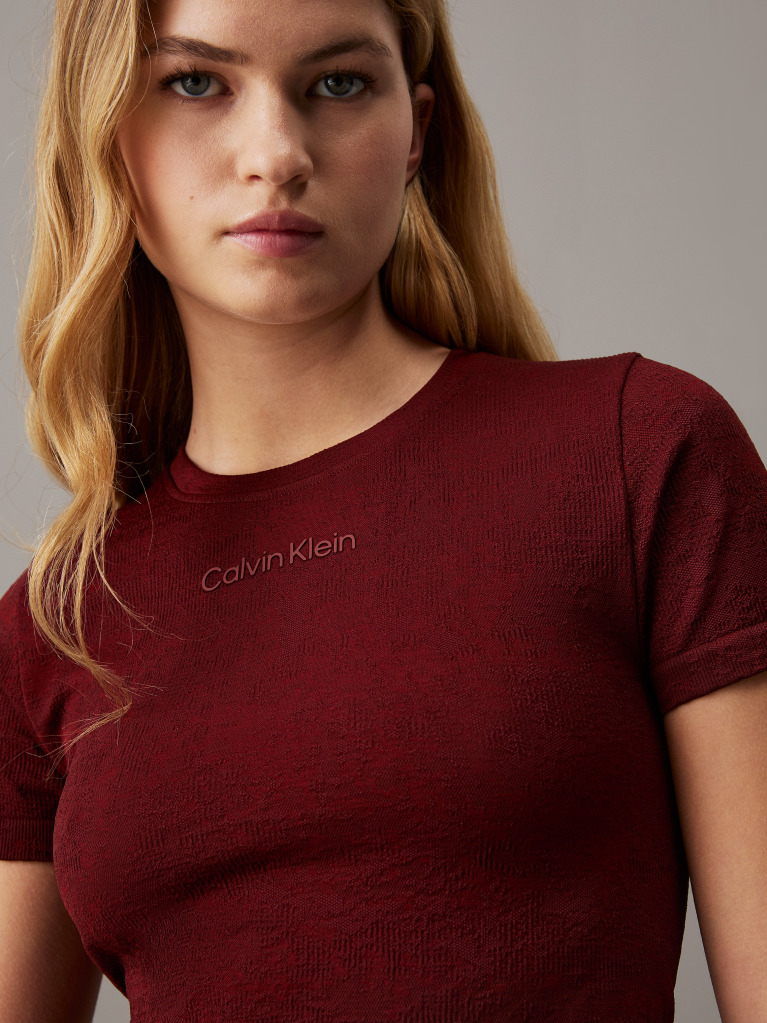 Red Cropped Gym T-shirt  Women