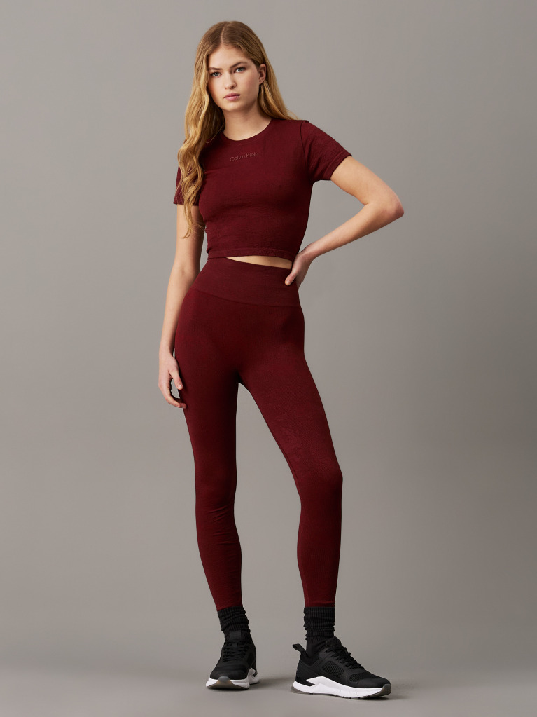 Red Cropped Gym T-shirt  Women