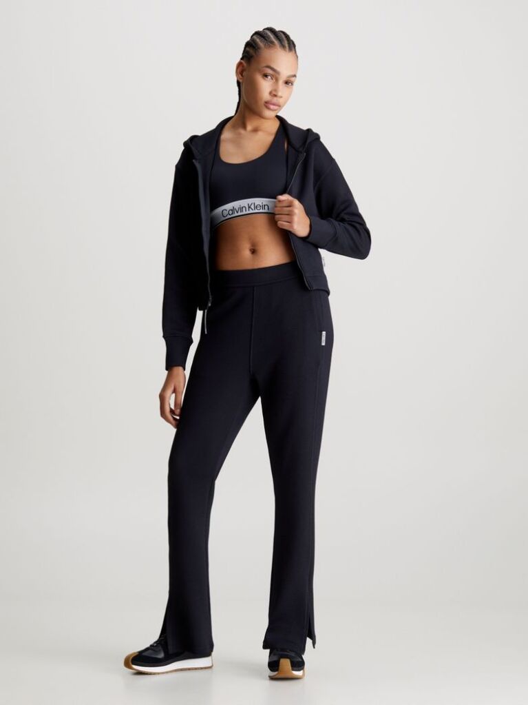Black Cropped Zip Up Hoodie  Women