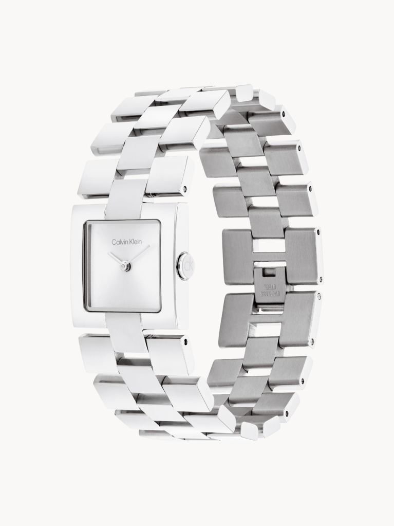 Silver Stainless Steel Square Bracelet Watch  Women