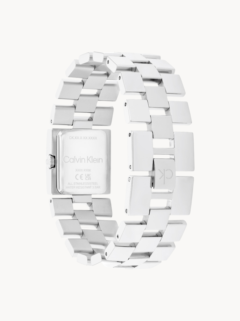 Silver Stainless Steel Square Bracelet Watch  Women